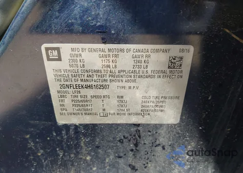 2017 Chevrolet Equinox Ls from USA, damaged, VIN 2GNFLEEK4H6162507